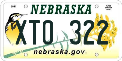 NE license plate XTO322