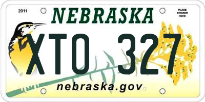 NE license plate XTO327