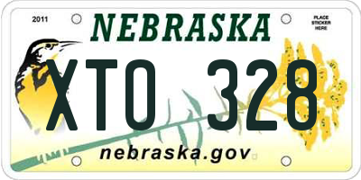 NE license plate XTO328