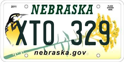 NE license plate XTO329
