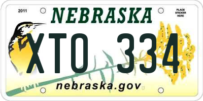 NE license plate XTO334