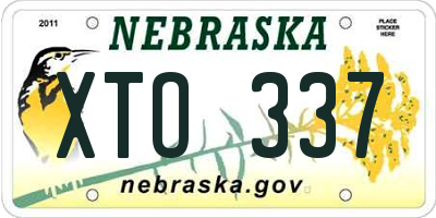 NE license plate XTO337
