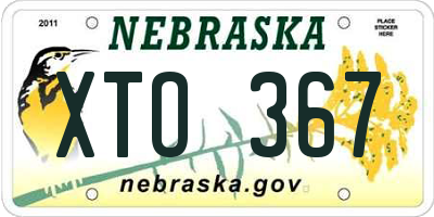 NE license plate XTO367