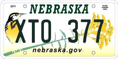 NE license plate XTO377