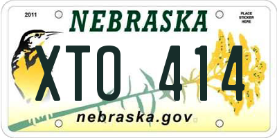 NE license plate XTO414