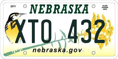 NE license plate XTO432