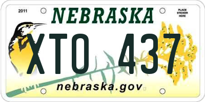 NE license plate XTO437