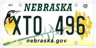 NE license plate XTO496