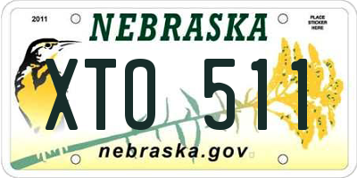 NE license plate XTO511