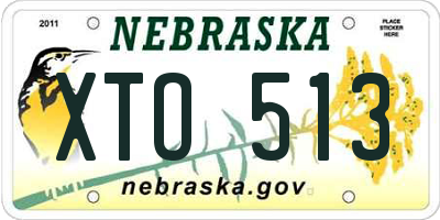 NE license plate XTO513