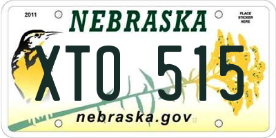 NE license plate XTO515