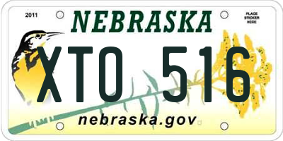 NE license plate XTO516