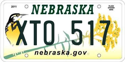 NE license plate XTO517