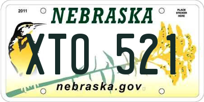 NE license plate XTO521
