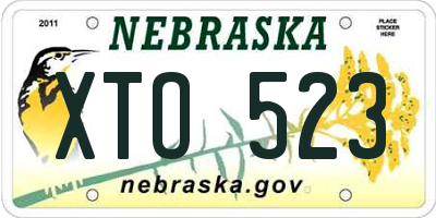 NE license plate XTO523