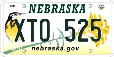 NE license plate XTO525