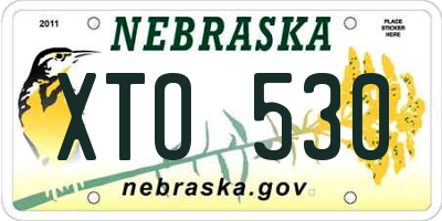 NE license plate XTO530