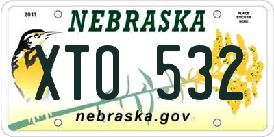 NE license plate XTO532