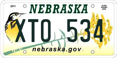 NE license plate XTO534