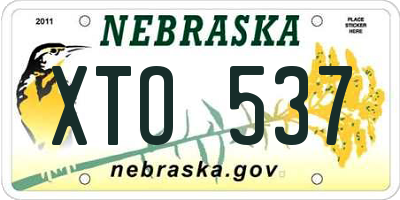 NE license plate XTO537