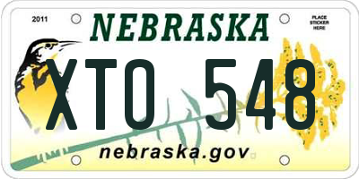 NE license plate XTO548