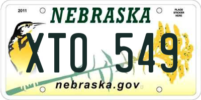 NE license plate XTO549