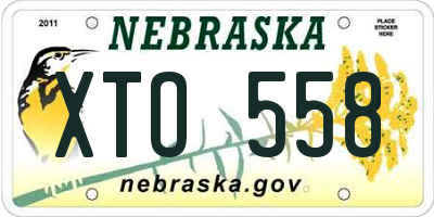 NE license plate XTO558