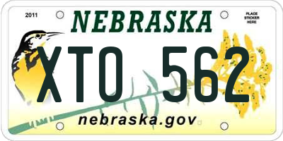 NE license plate XTO562