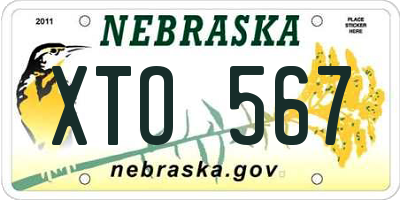 NE license plate XTO567