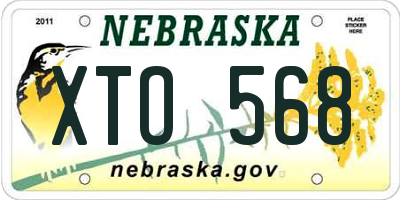 NE license plate XTO568