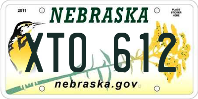 NE license plate XTO612
