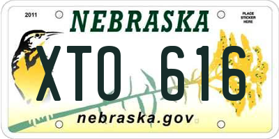 NE license plate XTO616