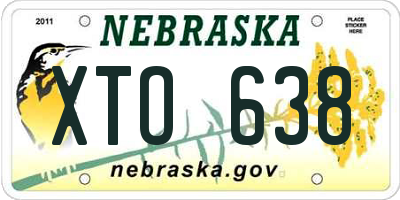 NE license plate XTO638