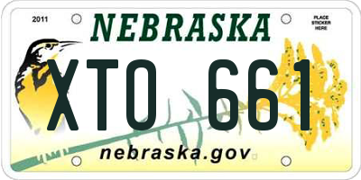 NE license plate XTO661
