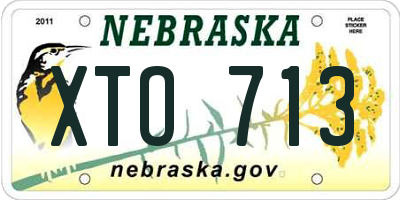 NE license plate XTO713