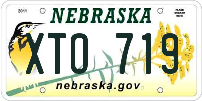 NE license plate XTO719