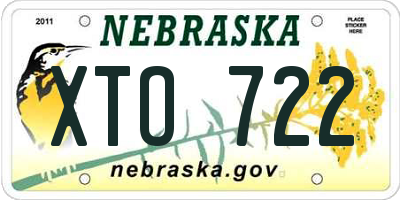 NE license plate XTO722