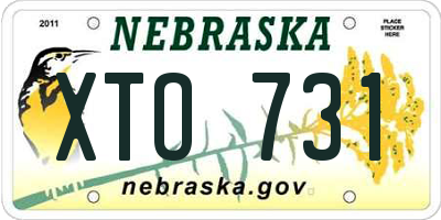 NE license plate XTO731