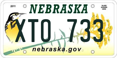 NE license plate XTO733