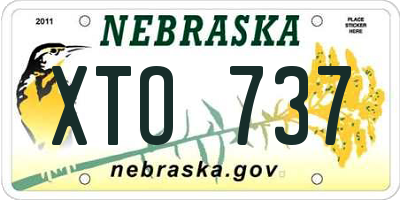 NE license plate XTO737
