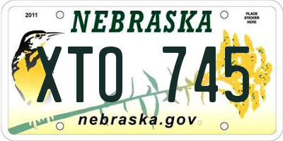 NE license plate XTO745