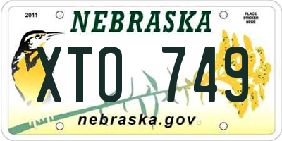 NE license plate XTO749