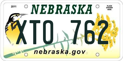 NE license plate XTO762