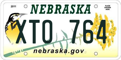 NE license plate XTO764