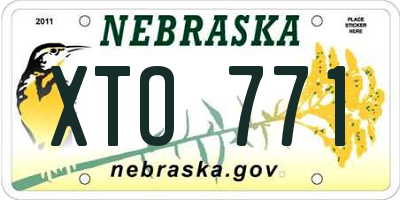 NE license plate XTO771