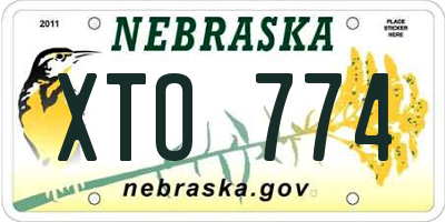NE license plate XTO774