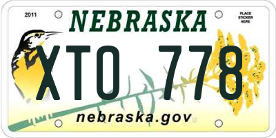NE license plate XTO778