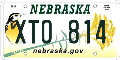 NE license plate XTO814