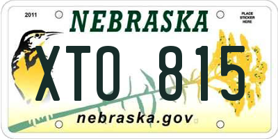 NE license plate XTO815