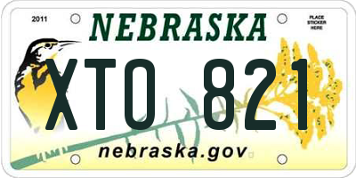 NE license plate XTO821